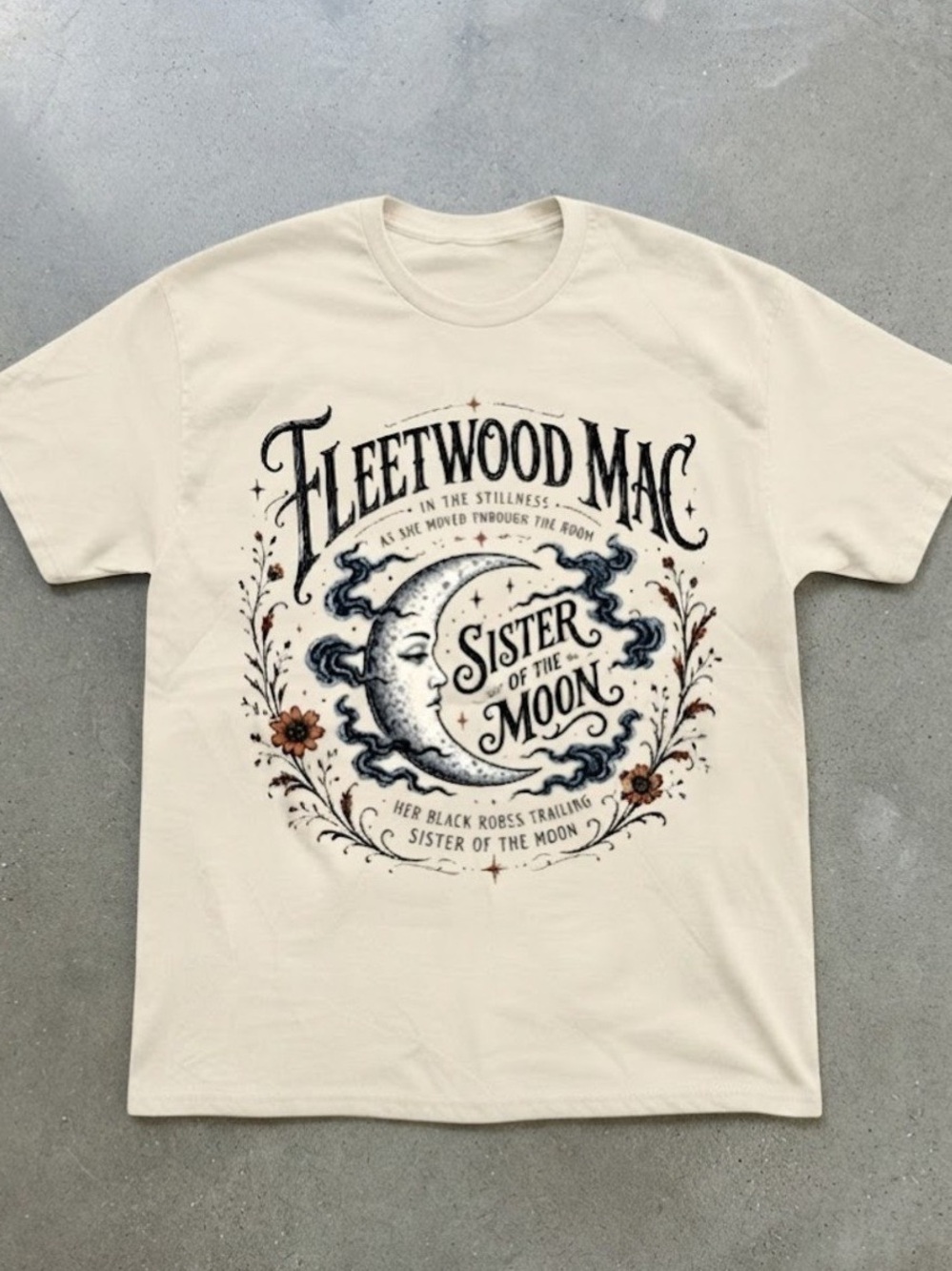 Fleetwood Mac "Sister of the Moon" Graphic Tee Cream Gildan T-shirt